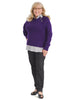 Purple And Striped Twofer Sweater