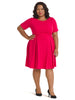 Magenta Fit And Flare Dress
