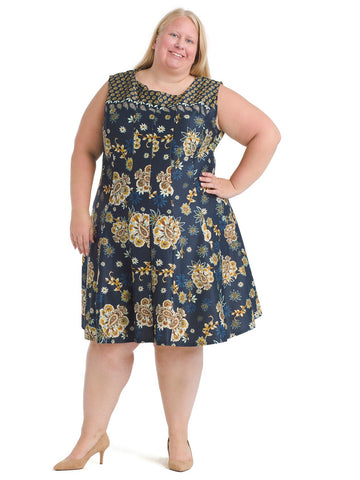 Paisley Floral Fit and Flare Dress