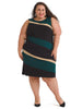 Diagonal Stripe Color Block Sheath Dress