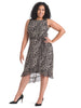 Mixed Leopard Print Chiffon Dress