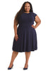 Frill Navy Fit And Flare Dress