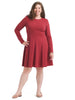 Long Sleeve Ruby Fit And Flare Dress