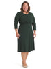 Leafy Twist Front Jersey Fit And Flare Dress