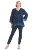 Navy Embroidered Tunic
