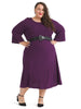 Ribbed Knit Purple Dress