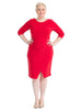 Side Gathered Red Asymmetrical Hem Dress