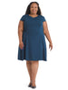 Side Detail Blue Fit And Flare Dress