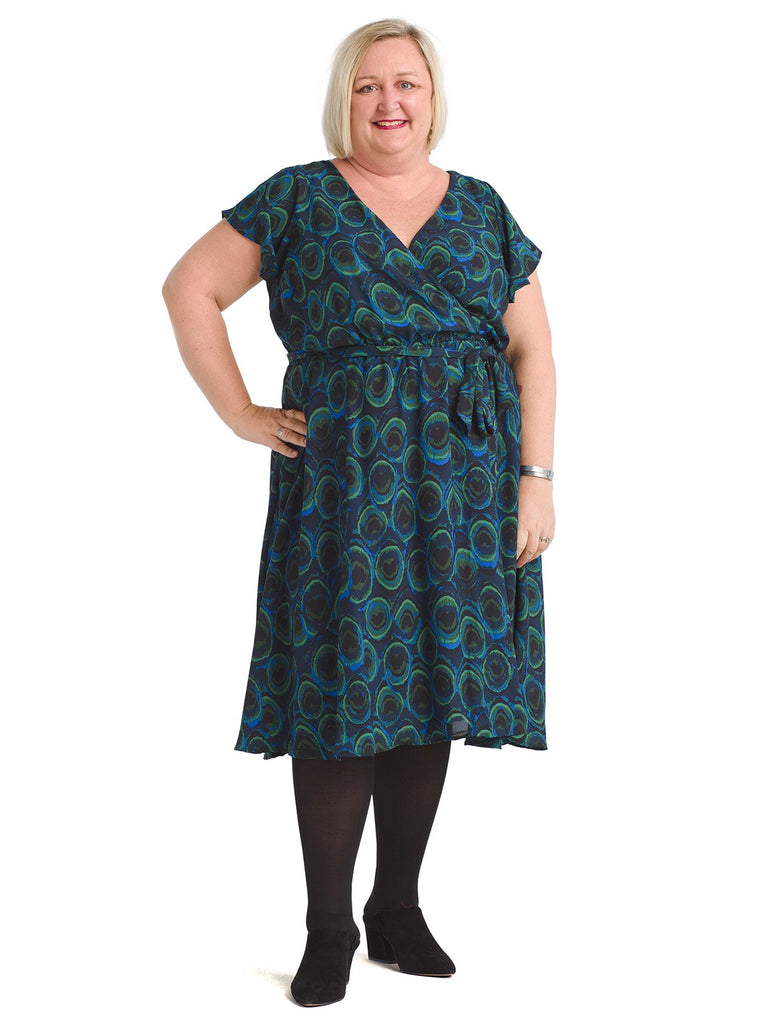 Fits of Bliss Peacock Faux-Wrap Dress