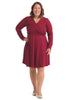 Burgundy Fit And Flare Dress