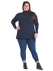 Funnel Neck Navy Sweater