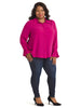 Bell Sleeve Button Down Magenta Top
