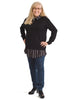 Black And White Pinstripe Twofer Sweater