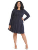 Navy Fit-And-Flare Dress