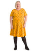 Yellow Star Print Fit-And-Flare Dress