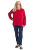 Crossover Red Silky Crepe Blouse