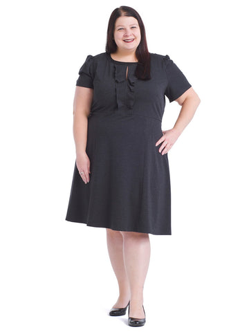 Charcoal Fit-And-Flare Dress