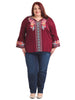 Embroidered Maroon Top