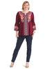 Embroidered Maroon Top