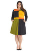 Color Block Fit-And-Flare Dress