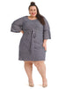 Bell Sleeve Knit Belted Dress
