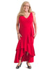 Red Sleeveless Tiered Ruffle Dress
