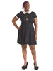 Polka Dot Black Fit-And-Flare Dress