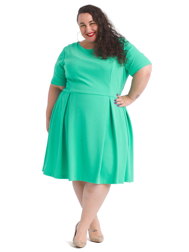 Seafoam Green Fit-And-Flare Dress