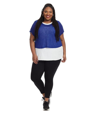 Cropped Overlay Top In Pool Blue