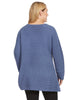 Pullover Sweater With X Stitching Detail In Blue Jean