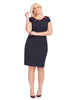 Fitted Dress In Navy And Wine