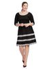 Printed Sweater Dress In Black and Ivory