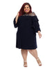 Ruffle Sleeve Lace Shoulders Black Dress