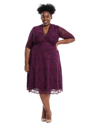 Mademoiselle Lace Dress In Berry