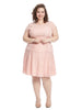 Cap Sleeve Pink Lace Dress