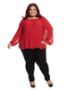 Real Red Released Pleat Top