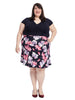 Twofer Navy And Floral Fit And Flare Dress