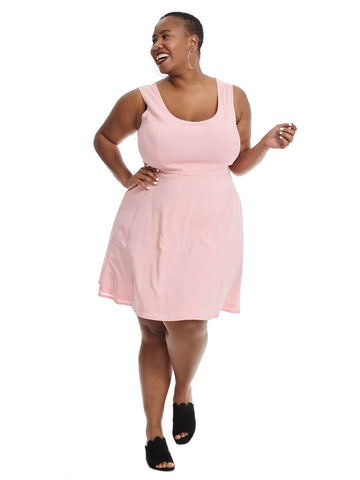 Fit And Flare Dress In Geranium Pink