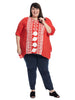 Embroidered Tomato Red Top