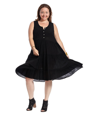 Tiered Dress In Black