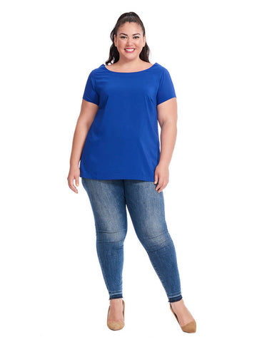 Paige Top In Blue Frond