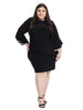 Bell Sleeve Piped Shift Dress