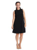 Shift Dress In Black With Ruffle Detail