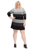 Monochrome Stripe Sweater Dress