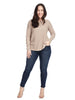 Pointelle Pull Over Sweater In Tan