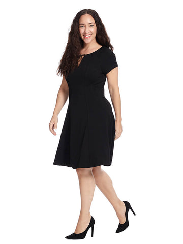 Fit And Flare Dress In Black