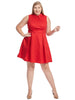 Sleeveless Red Shirt Dress