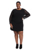 Shift Dress With Lace Sleeves In Black
