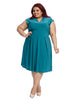 Teal Fit And Flare Dress