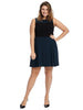 Forest And Black Color Block Ludlow Dress